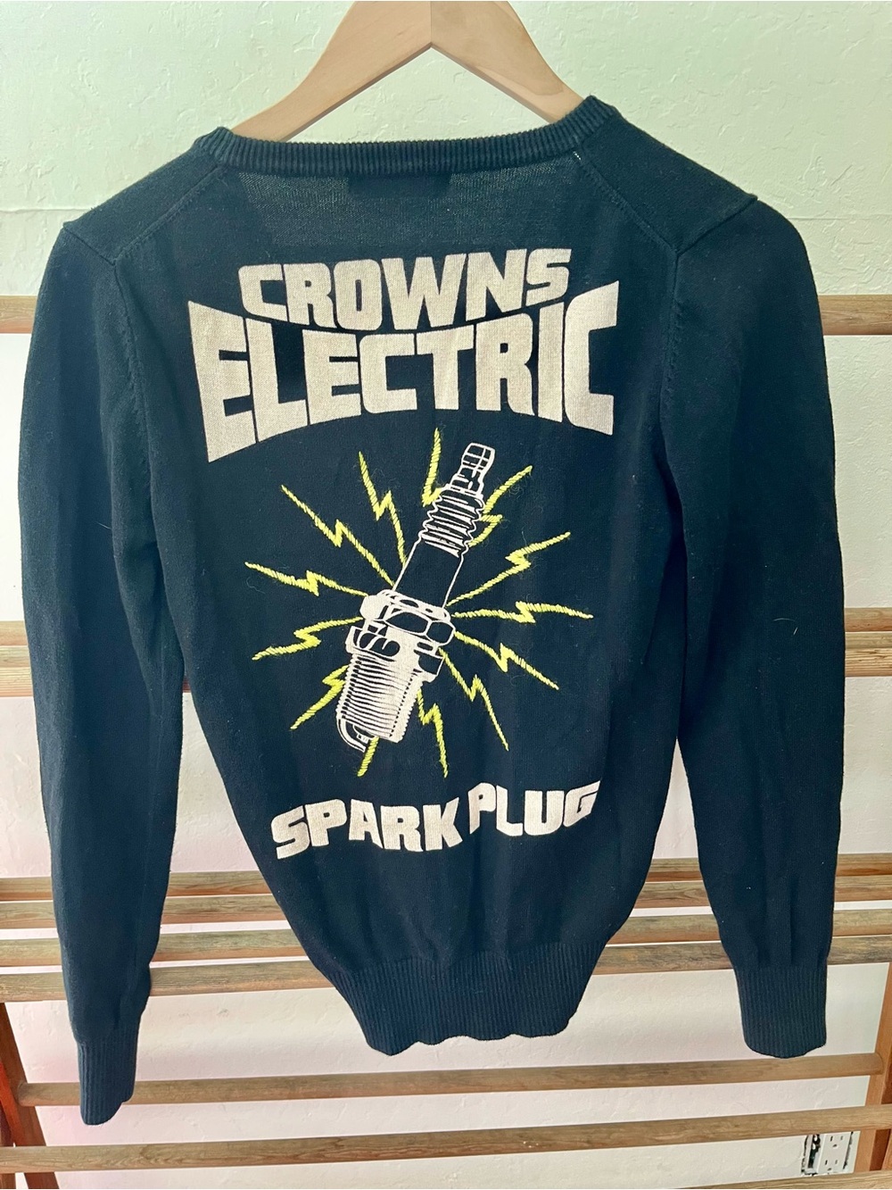 CROWNS ELECTRIC Spark Plug Graphic cardigan - Black
